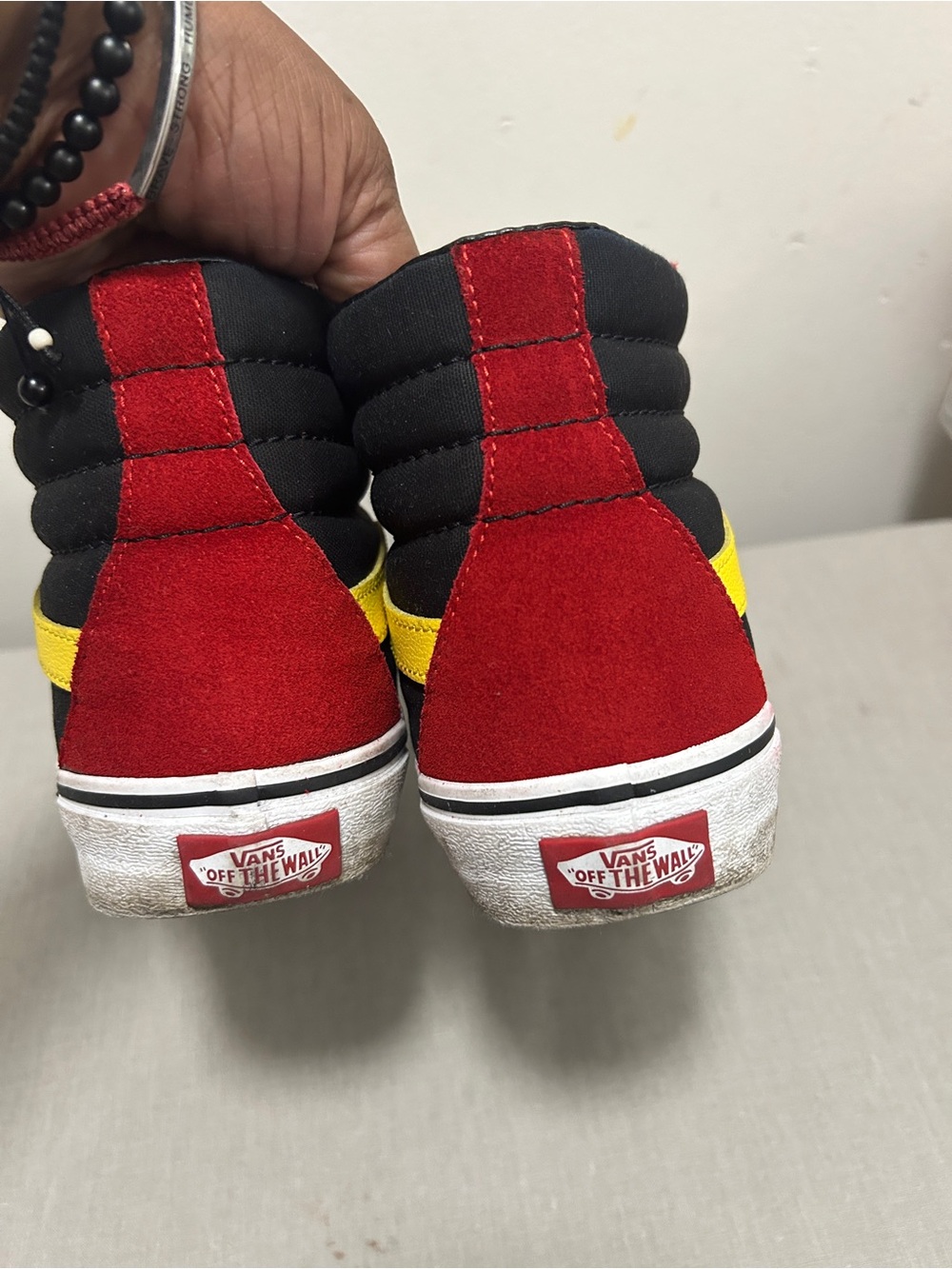 Vans Men’s High-Top Sneakers - Red, Blue & Yellow - Picture 3 of 6